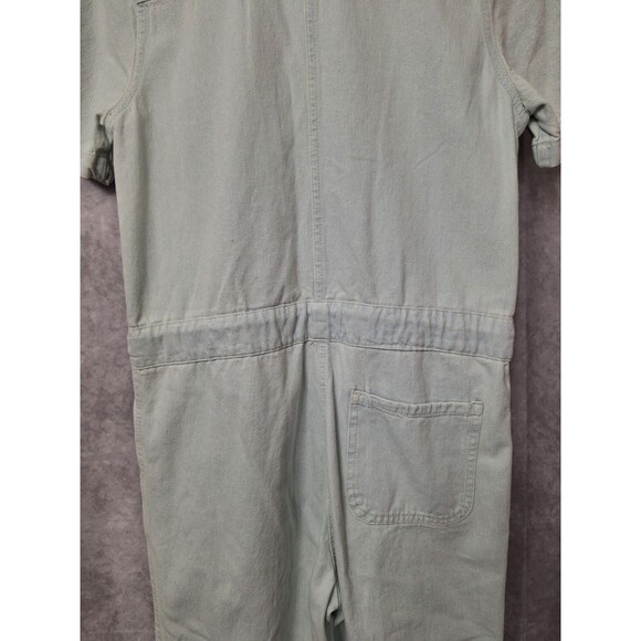 New Hunter and Brown Cotton Denim Short Sleeve Jumpsuit Womens Small Utility Y2k - Picture 14 of 15